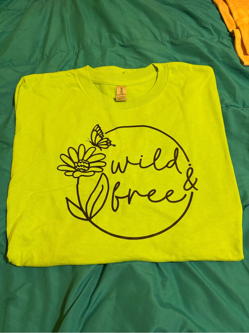 Wild & Free Graphic Tee - Lime Green Women’s Shirt